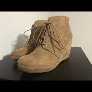 Tan gently worn booties